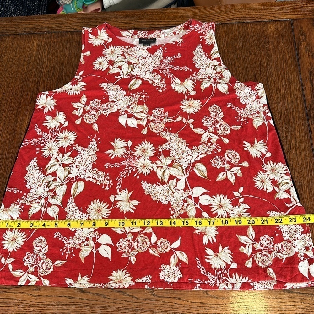 J. Jill red floral tank top size Petite L - Picture 7 of 10